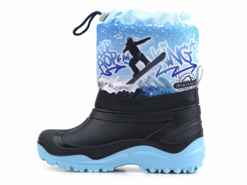 Śniegowce dziecięce z wełną - Ren But Muflon 32-468, niebieskie