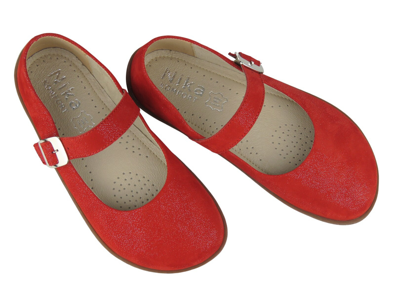 Wygodne półbuty damskie barefoot ze skóry naturalnej Nika Komfort 1445, czerwone - PRZEDSPRZEDAŻ
