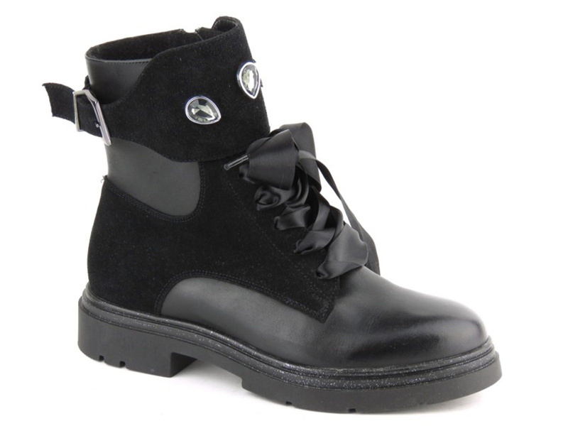 Botki damskie z kryształkami Badura 8148