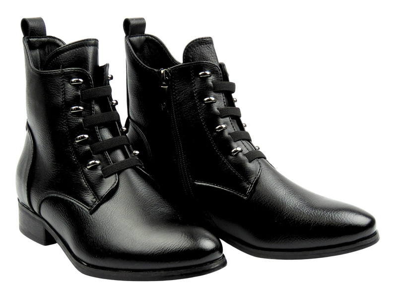 Ocieplane botki damskie czarne - Potocki 25-12665