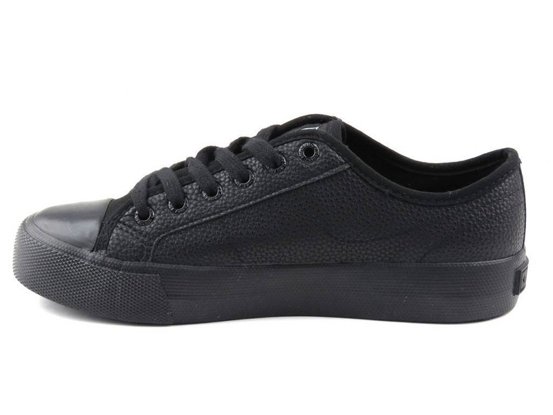 Trampki damskie ze skóry ekologicznej - Big Star GG274099, czarne