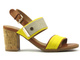 Sandały damskie na słupku - Jezzi, 20SD35-1826, żółte