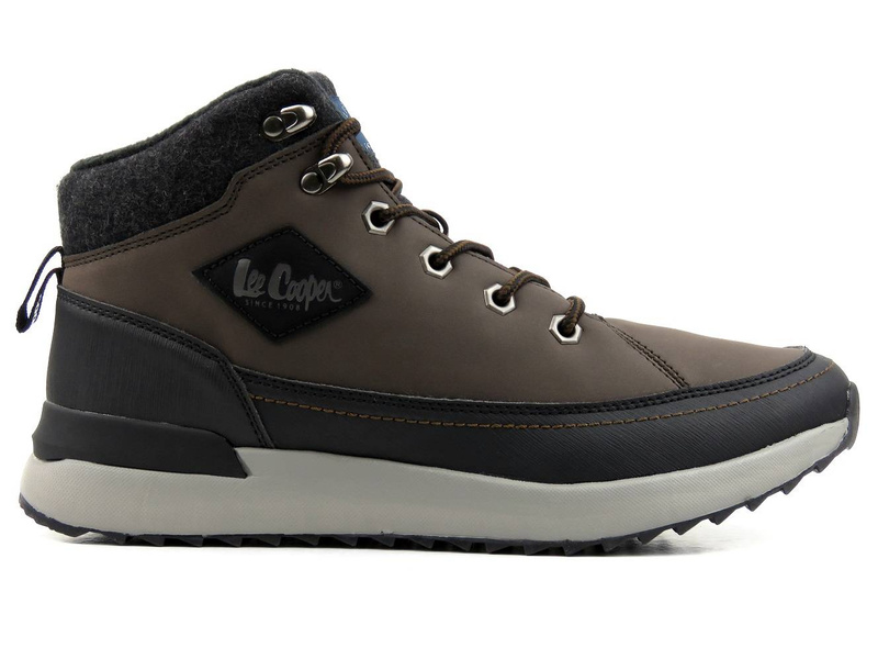 Ciepłe trzewiki męskie na grubej podeszwie - LEE COOPER LCJ-21-01-0532M, brązowe
