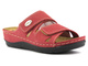 Wygodne klapki damskie ze skóry naturalnej - INBLU OE-02, czerwone