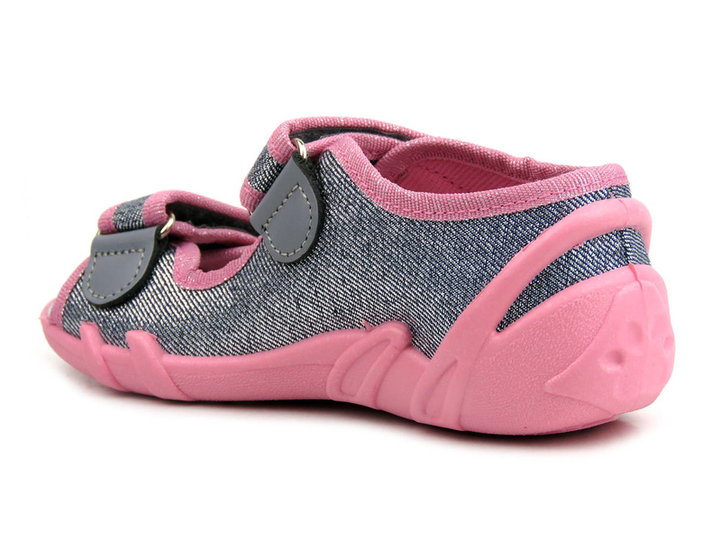 Sandały dziecięce z brokatem - RenBut 33378P0738, srebrne z serduszkiem