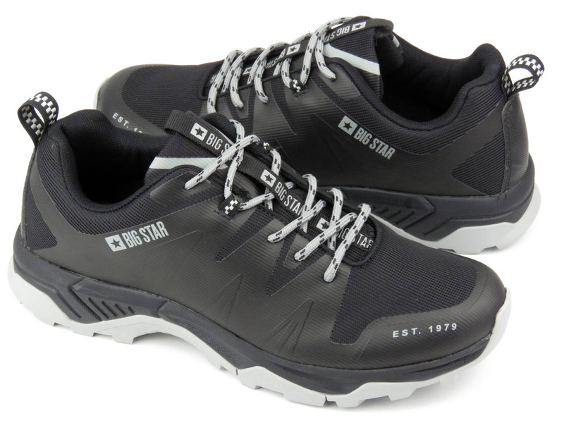 Sneakersy, trekkingi męskie z technologią Memory Foam - BIG STAR KK174087, czarne