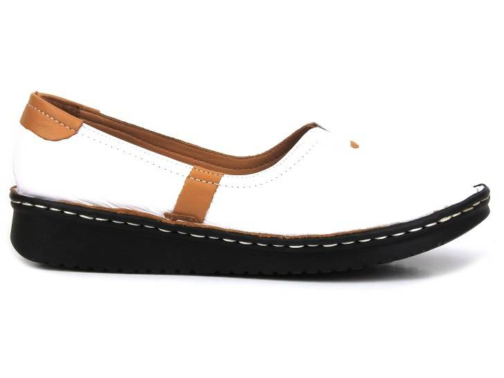 Półbuty damskie skórzane - Artiker 50C0341, białe