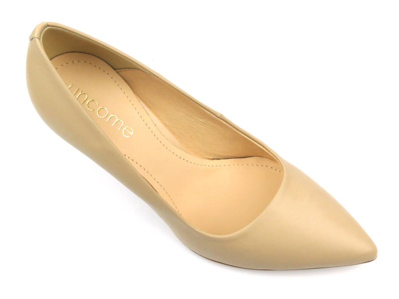 Eleganckie szpilki z noskiem w szpic - UNCOME 35004, beżowe