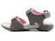Sportowe sandały dziecięce dziewczęce - American Club RL 36/21, szare z różem