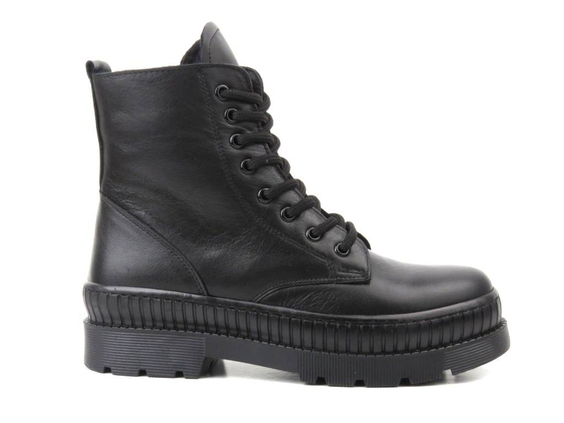 Botki damskie skórzane - VACARRO 490, czarne