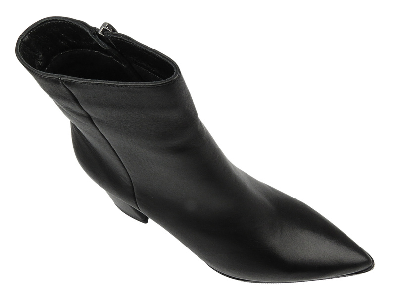 Eleganckie botki damskie na obcasie - VENEZIA L006LEBLOBB034, czarne na suwak
