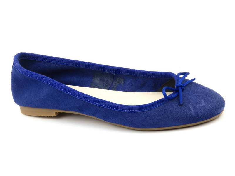 Skórzane baleriny damskie - BATA 32404, granatowe, II