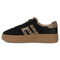 Skórzane sneakersy damskie czarne z panterką Filippo DP7114/25