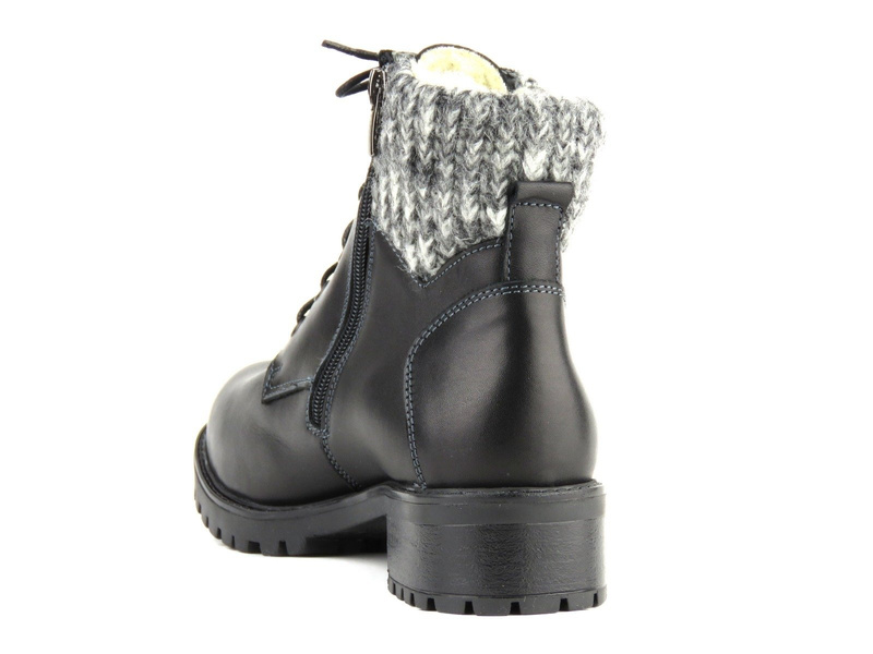 Solidne trapery damskie ze sweterkiem - Helios Komfort 565, czarne