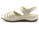 Skórzane sandały damskie z cholewką - HELIOS Komfort 4009, złote