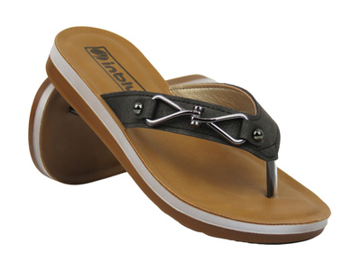 Japonki damskie ze zdobieniami- INBLU ZO-12, czarne