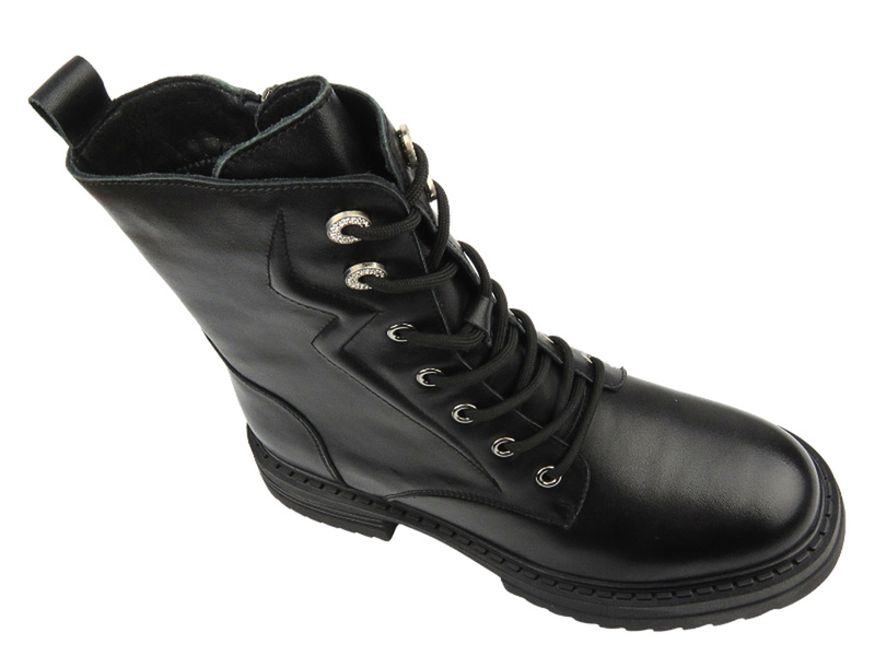 Botki Damskie - Cambell 24-29303 Czarne Na Zamek