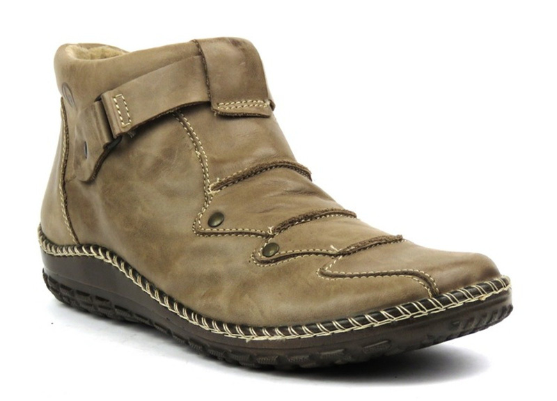 Lekkie, wygodne botki damskie HELIOS Komfort 608, beżowe