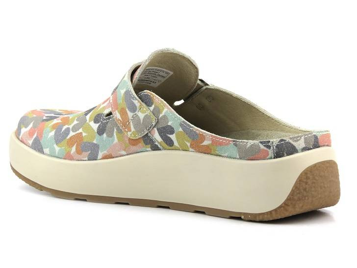 Komfortowe klapki damskie, chodaki - BERKEMANN 03902-710, w serduszka