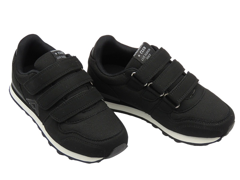 Buty, sneakersy sportowe chłopięce czarne AMERICAN CLUB WT 154/23