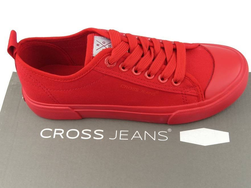 Trampki damskie przed kostkę - Cross Jeans HH2R4016C, czerwone