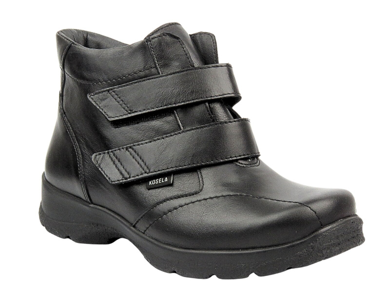 Botki damskie o wysokiej tęgości (H) - Kosela 9002, czarne