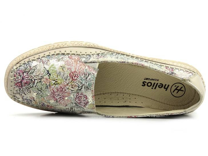 Skórzane półbuty damskie odkryte - HELIOS Komfort 366S, złote