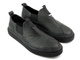 Skórzane półbuty męskie slip on - VENEZIA 10019, czarne