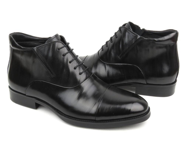 Eleganckie botki męskie na suwak - JOHN DOUBARE H35B-52-183, czarne