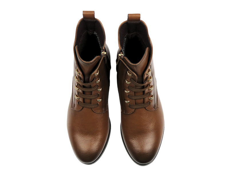 Ocieplane botki damskie brązowe - Potocki 25-12665