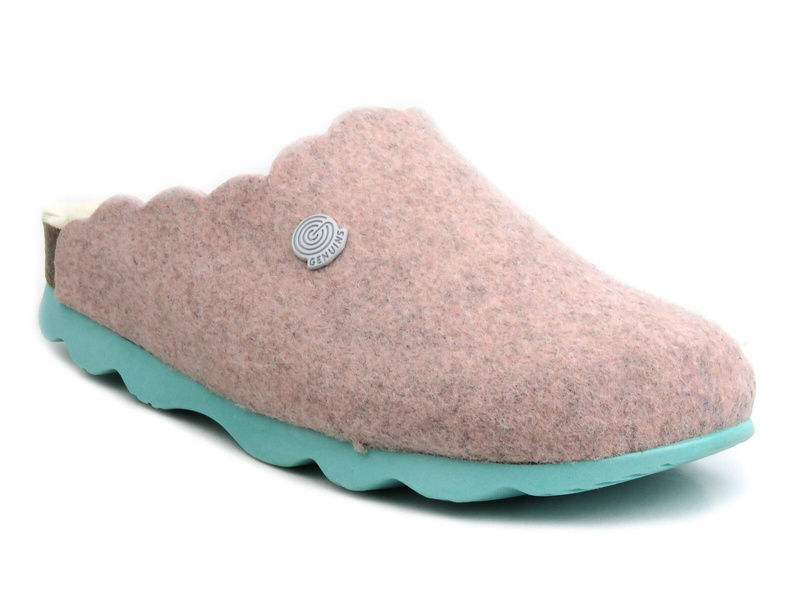 Ciepłe kapcie damskie z futerkiem w środku - GENUINS G105492, różowe