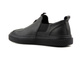 Skórzane półbuty męskie slip on - VENEZIA 10019, czarne