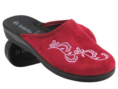 Kapcie damskie domowe Inblu CA-12X, bordowe lekkie