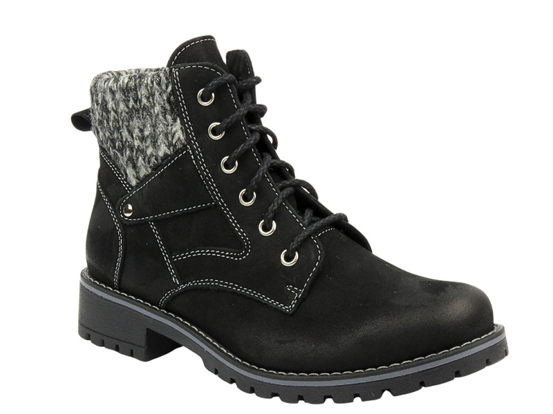 Wygodne trapery damskie z miękkiej skóry Nika Komfort 1178, czarne