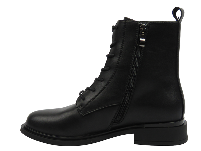 Skórzane botki damskie czarne Cambell 25-98313