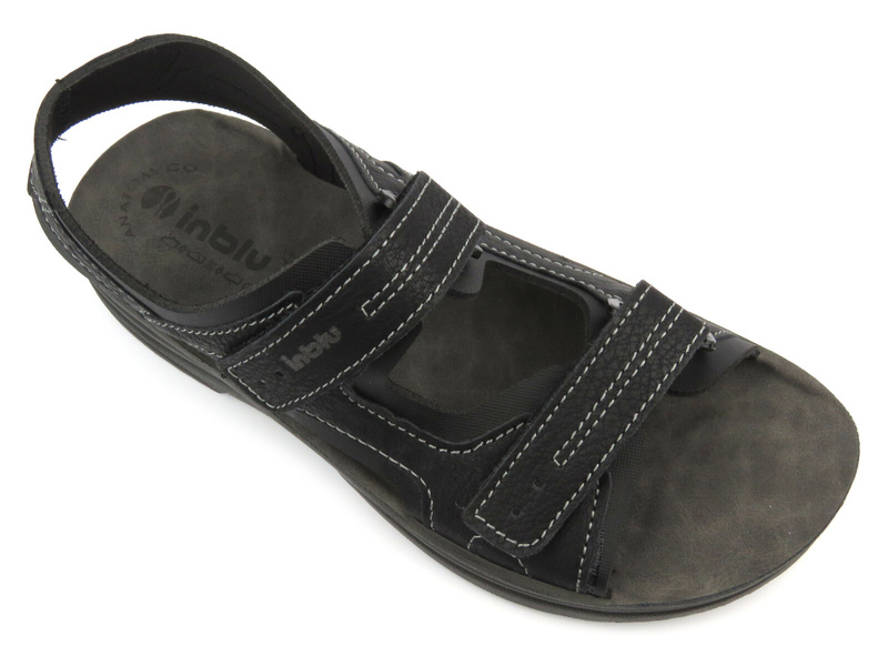 Sandały męskie ze skóry ekologicznej - INBLU RY-29, czarne