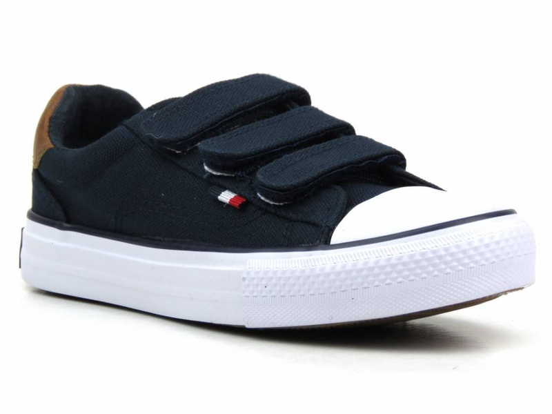 Trampki dziecięce, młodzieżowe na rzepy - AMERICAN CLUB LH 81/23 LH 80/23, granatowe
