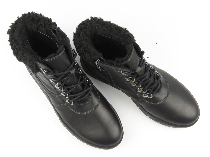 Wygodne botki damskie z naturalnej skóry Helios Komfort 782, czarne