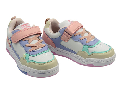 Buty sportowe, adidasy dziecięce biało-fioletowe American Club ES 177