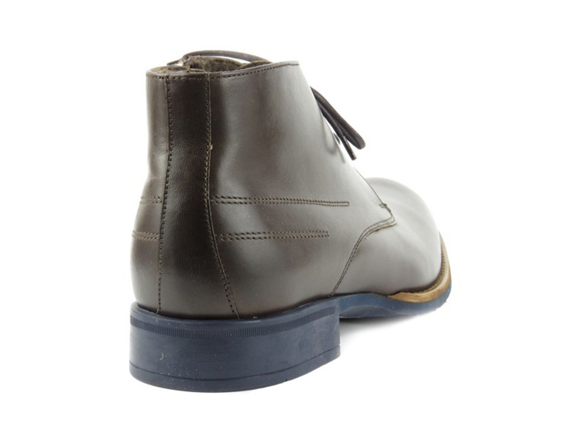 Trzewiki męskie z ociepleniem - Conhpol 4975, ciemny brąz