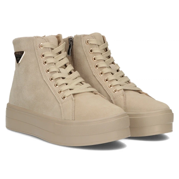 Botki damskie skórzane- Filippo DBT4708/23, beżowe