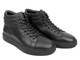 Skórzane Sneakersy Męskie - VENEZIA D13B1R218-1 Czarne Na Zamek