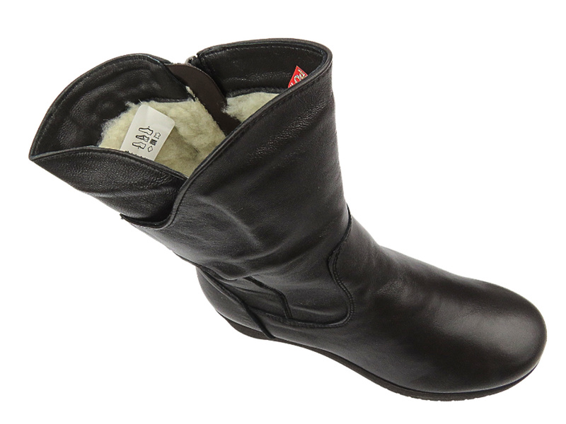 Wygodne kozaki damskie z miękkiej skóry - Galant 761, brązowe