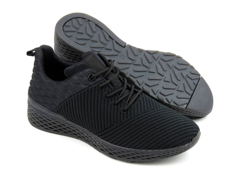 Lekkie sneakersy damskie z miękkiej tkaniny - Marco Tozzi 2-23707-28, czarne