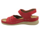 Skórzane sandały damskie na rzep czerwone Helios Komfort 142