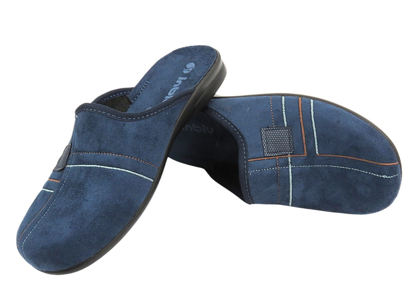 Kapcie Męskie Z Miękką Wkładką INBLU OG-2D Granatowe Wsuwane