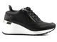 Sneakersy damskie na białym koturnie - VENEZIA 7655104, czarne
