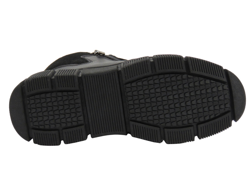 Skórzane botki, trzewiki damskie czarne Nika Komfort H-236