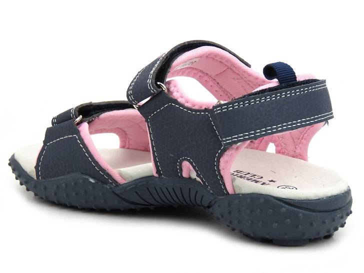 Sandały dziecięce ze skórzaną wkładką - AMERICAN CLUB RL 35/22, granatowe