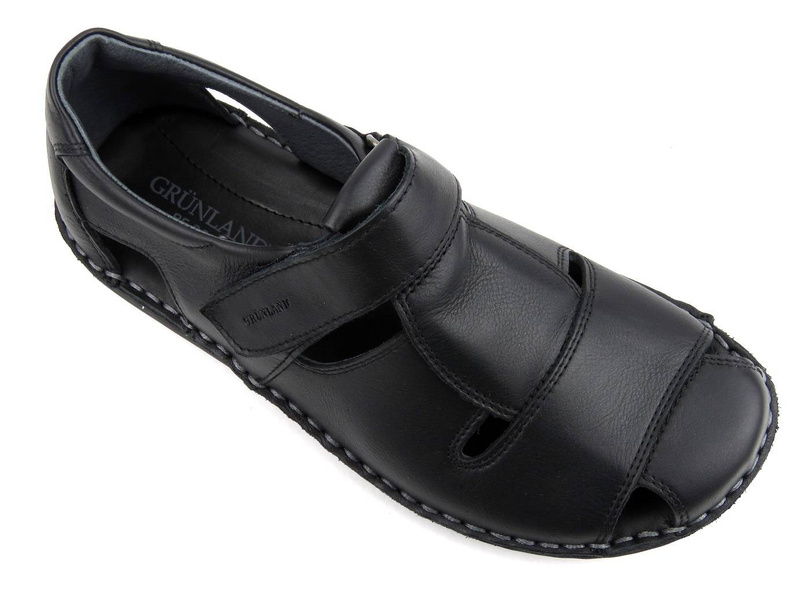 Zabudowane sandały męskie na wiosnę i lato - GRUNLAND SA1515-80, czarne